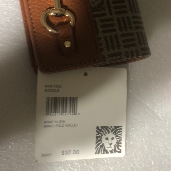 Anne Klein small fold brown wallet with golden details - Picture 3 of 13